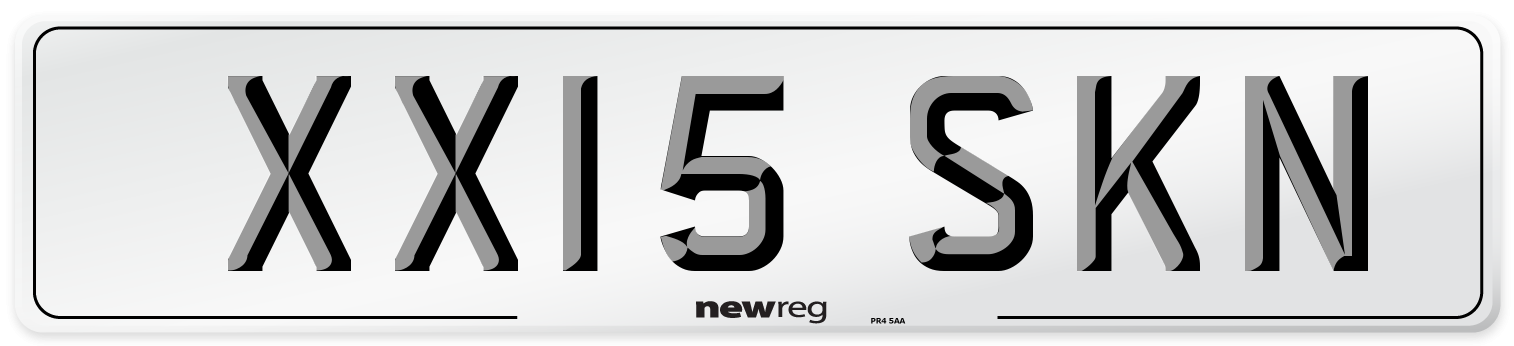 XX15 SKN Number Plate from New Reg